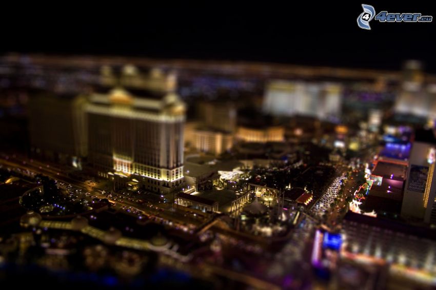 Las Vegas, nočné mesto, diorama