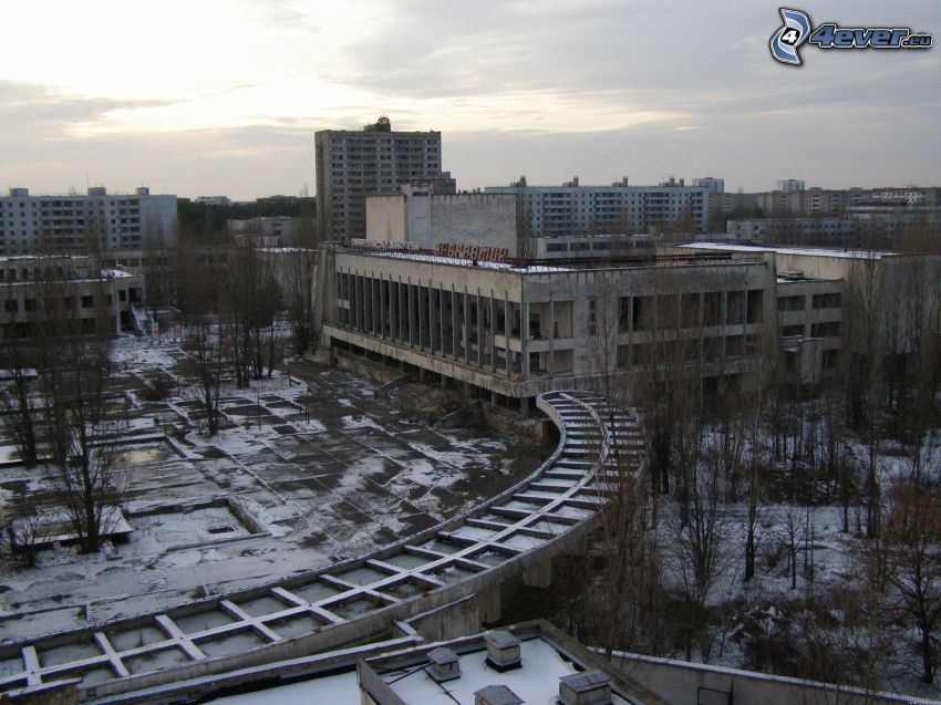 Pripiať, Černobyľ, sneh