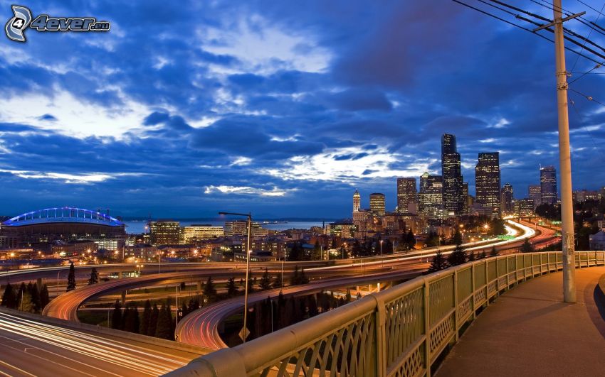 Seattle, križovatka, oblaky