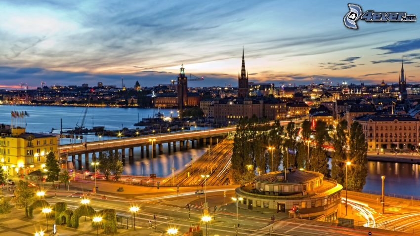 Štokholm, večerné mesto