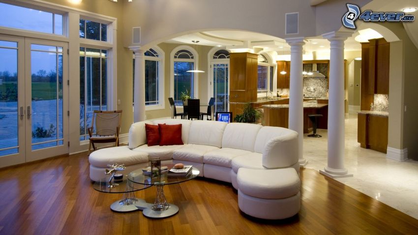 luxusná obývačka, interiér
