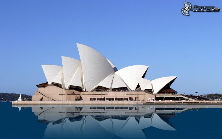 Sydney Opera House, voda, odraz, Austrália