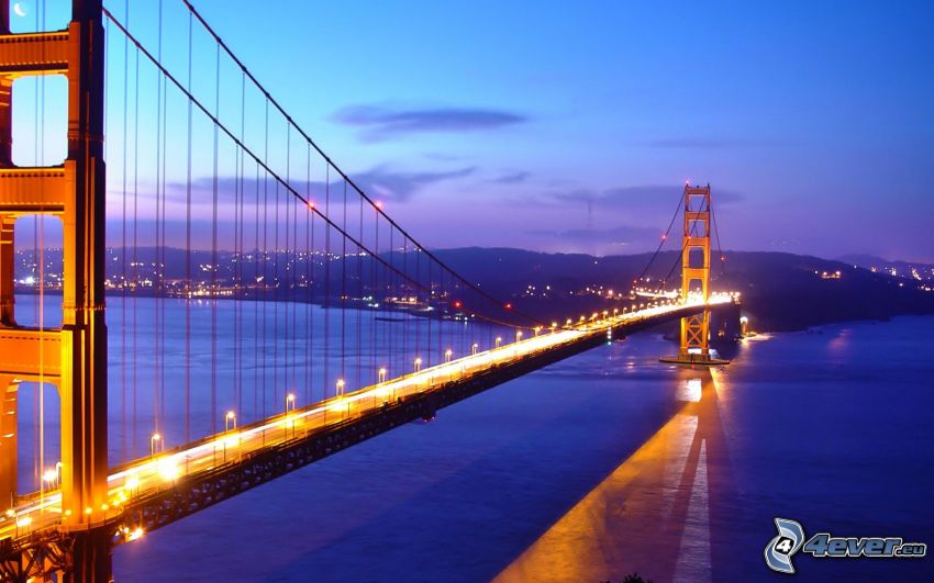 Golden Gate, osvetlený most