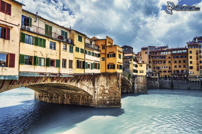 Ponte Vecchio, Florencia, Arno, rieka, most