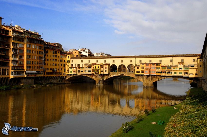 Ponte Vecchio, Florencia, Arno, rieka, most