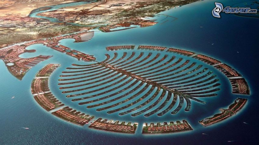 palmový ostrov, Dubaj, Spojené arabské emiráty, more