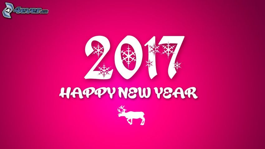 2017, happy new year, šťastný nový rok, sob, ružové pozadie