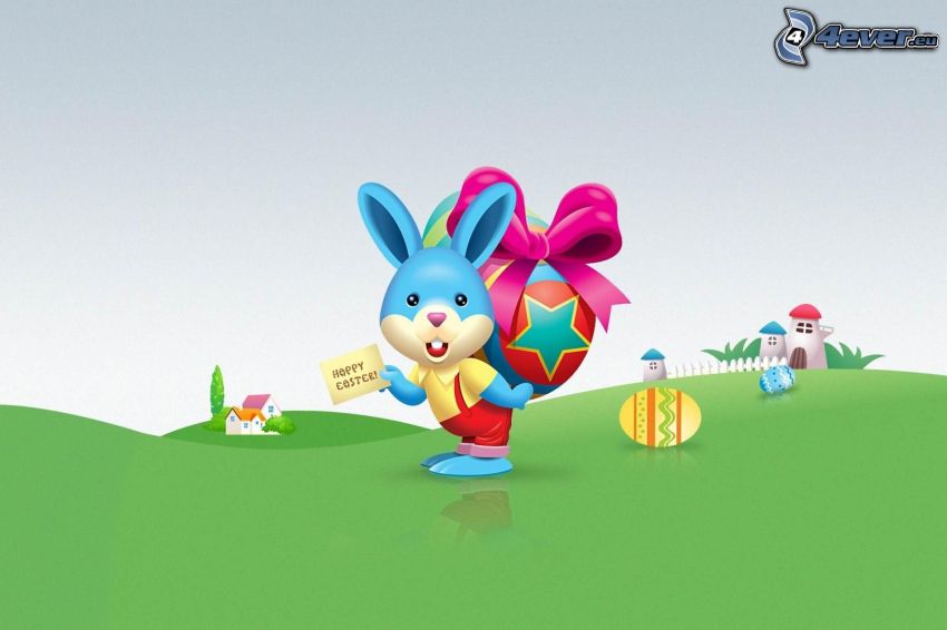 Happy Easter, veľkonočný zajac, veľkonočné vajíčka
