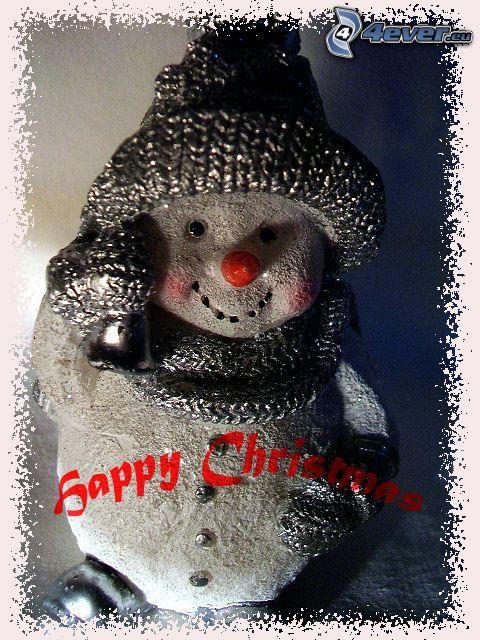 šťastné a veselé vianoce, snehuliak