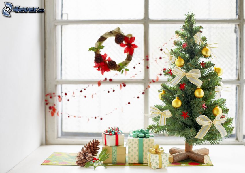 vianočný stromček, darčeky
