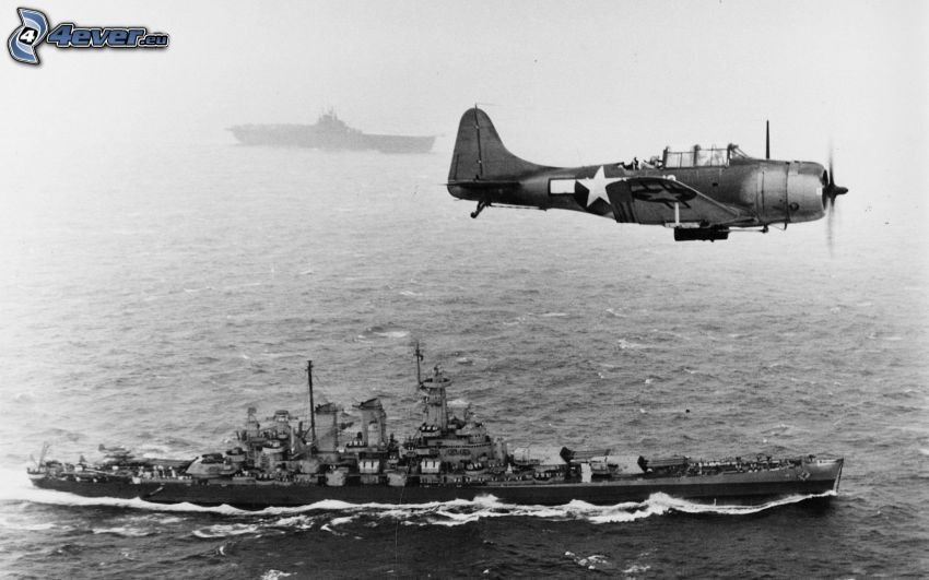 Druhá svetová vojna, lietadlo, vojenská loď