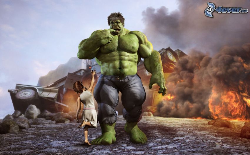 Hulk, výbuch, dievčatko