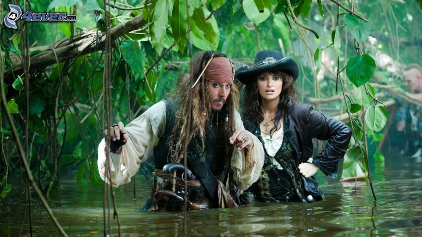 Jack Sparrow, Angelica, Piráti z Karibiku, džungľa