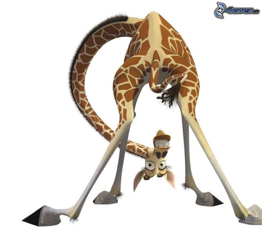 Melman, žirafa z madagaskaru, kreslená postavička
