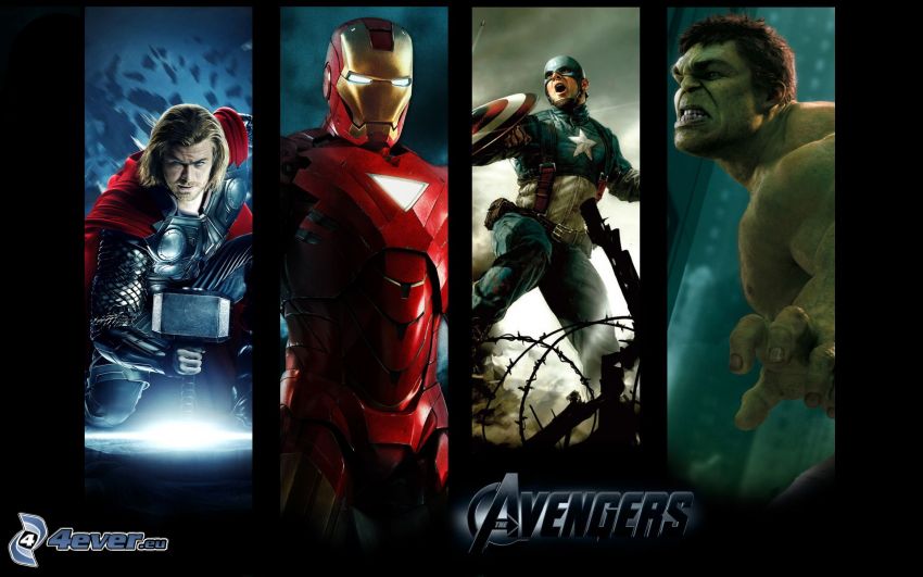 The Avengers, Thor, Iron Man, Captain America, Hulk