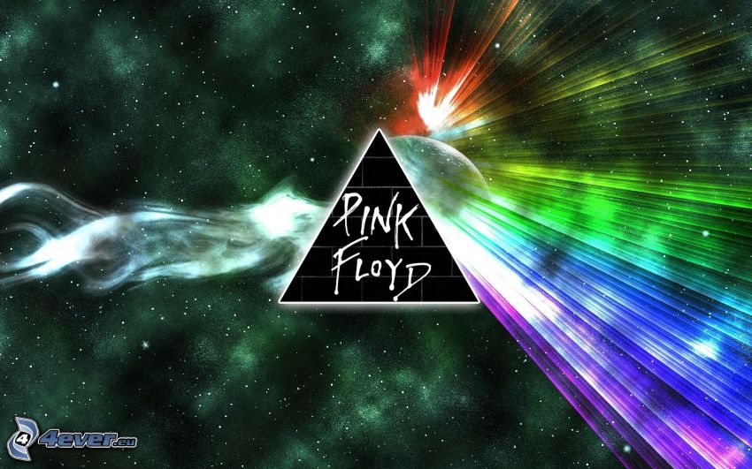 Pink Floyd, vesmír, dúhové farby, lom svetla