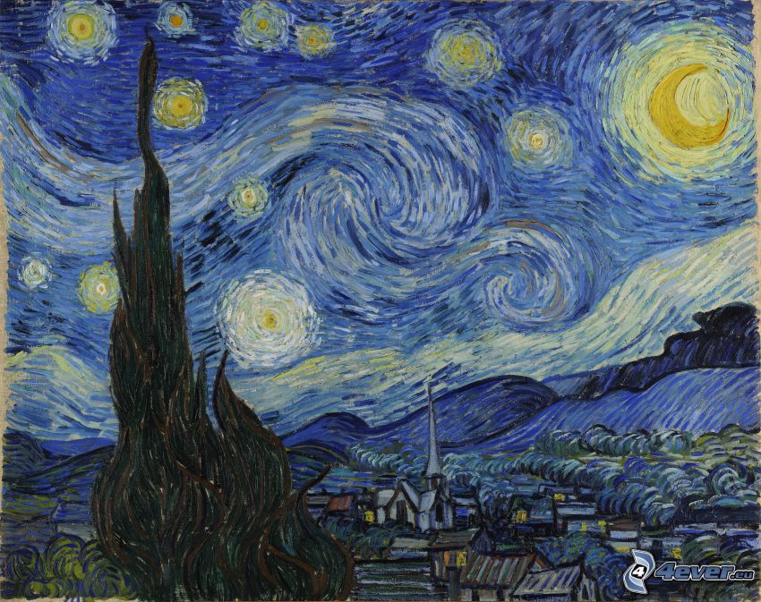 Vincent Van Gogh - Hviezdna obloha, obraz