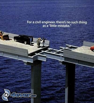 chyba, inžinier, most, cesta, more