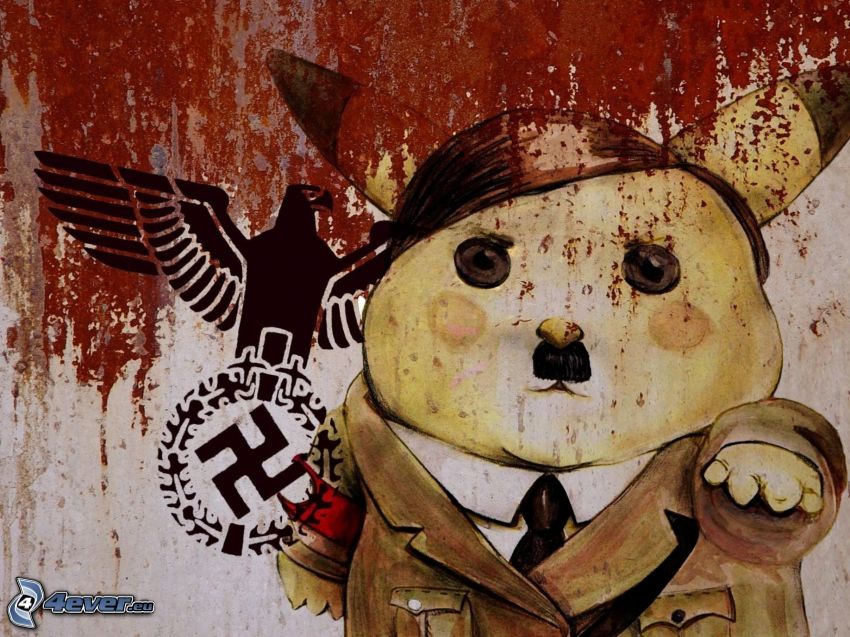 Adolf Hitler, Pikachu, hákový kríž, orol