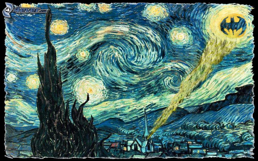 Vincent Van Gogh - Hviezdna obloha, Batman, paródia