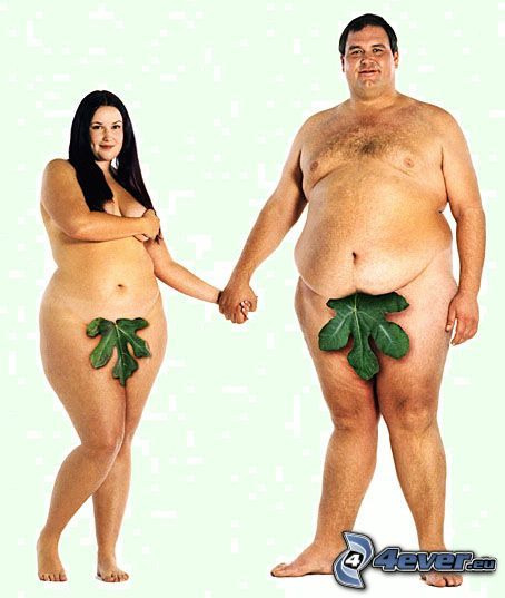 Adam a Eva, obezita, párik