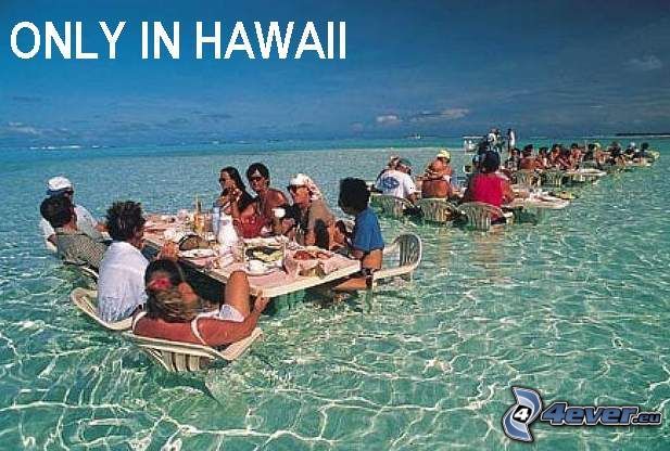 Havaj, more, posedenie