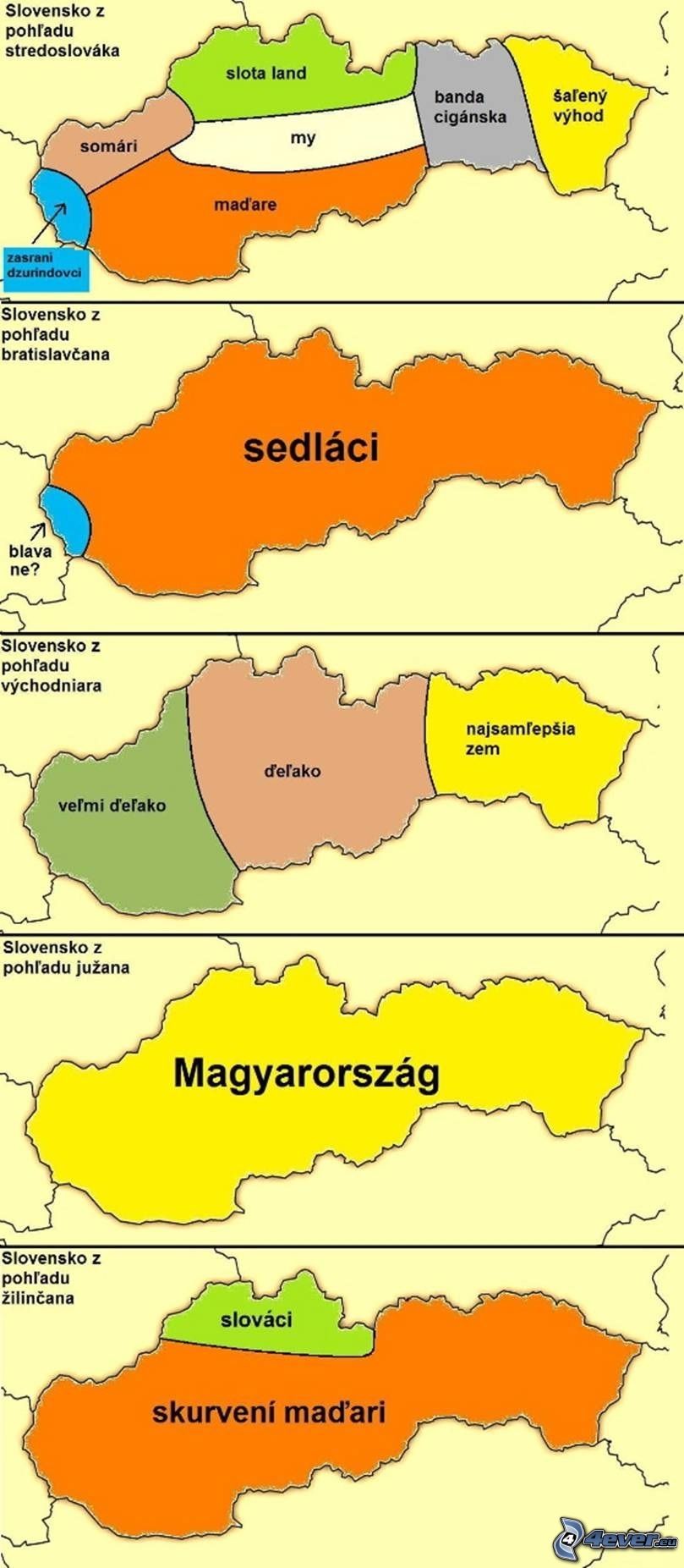 pohľad Slováka na Slovensko, mapy