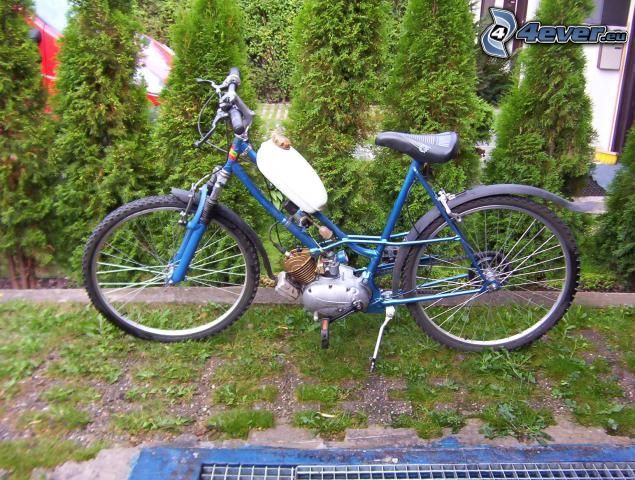 bicykel, motor, záhrada