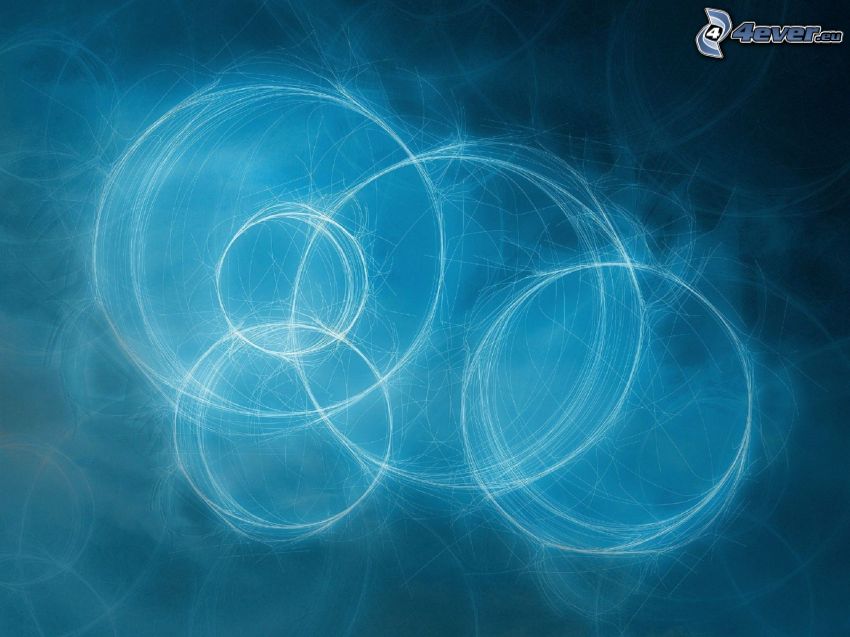 abstract circles, blue background
