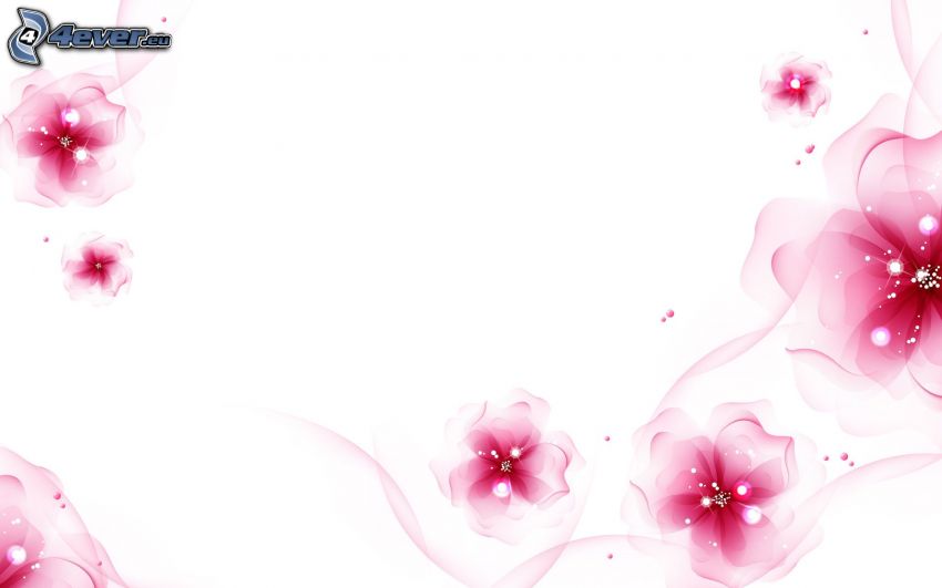 Abstract flowers, pink flowers
