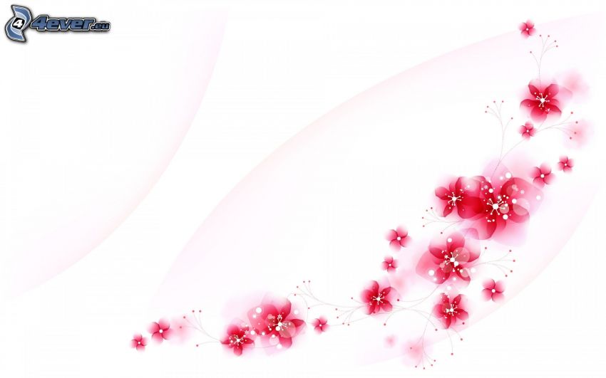 Abstract flowers, pink flowers