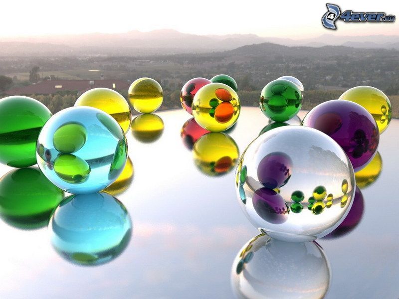 balls, reflection