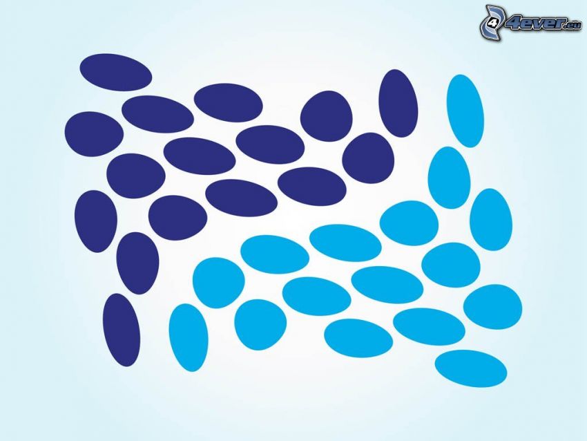 blue background, circles