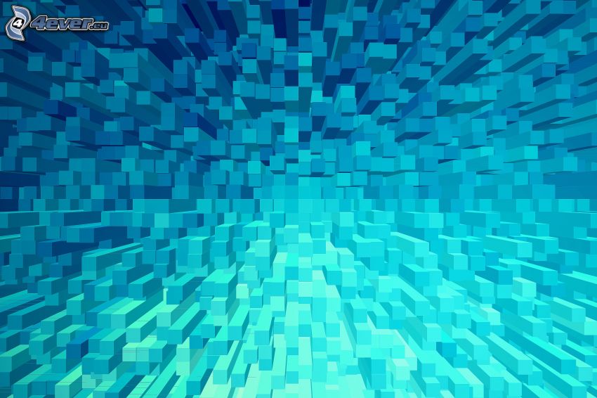 cubes, blue background