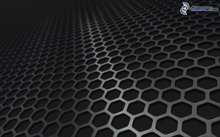 hexagons, black background