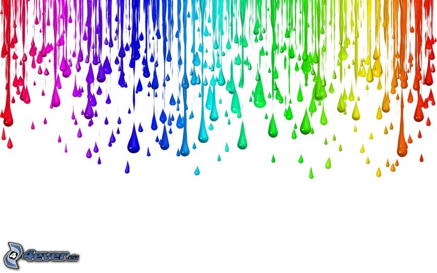 rainbow colors, drops