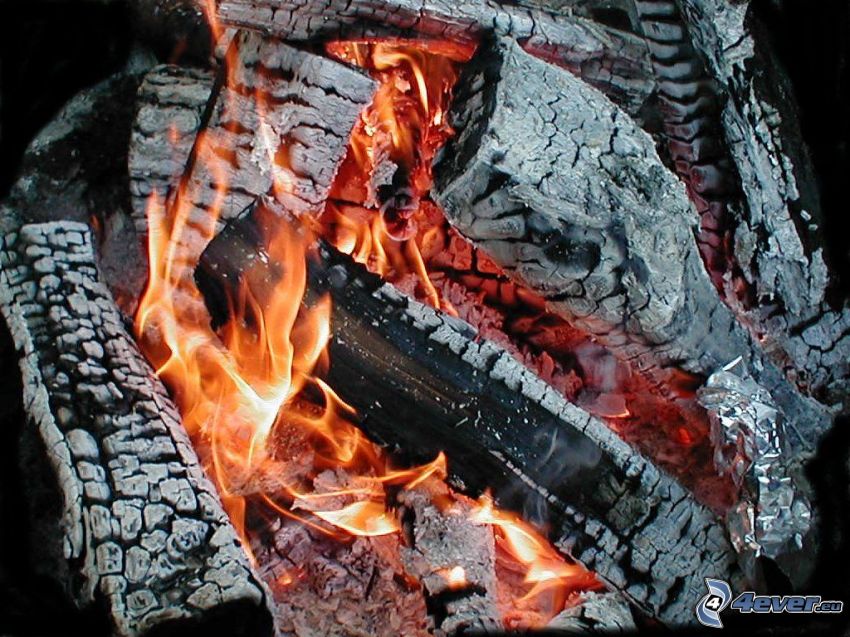 fire, hot coals