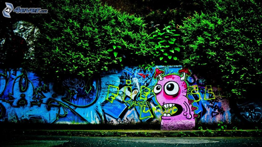 graffiti, greenery