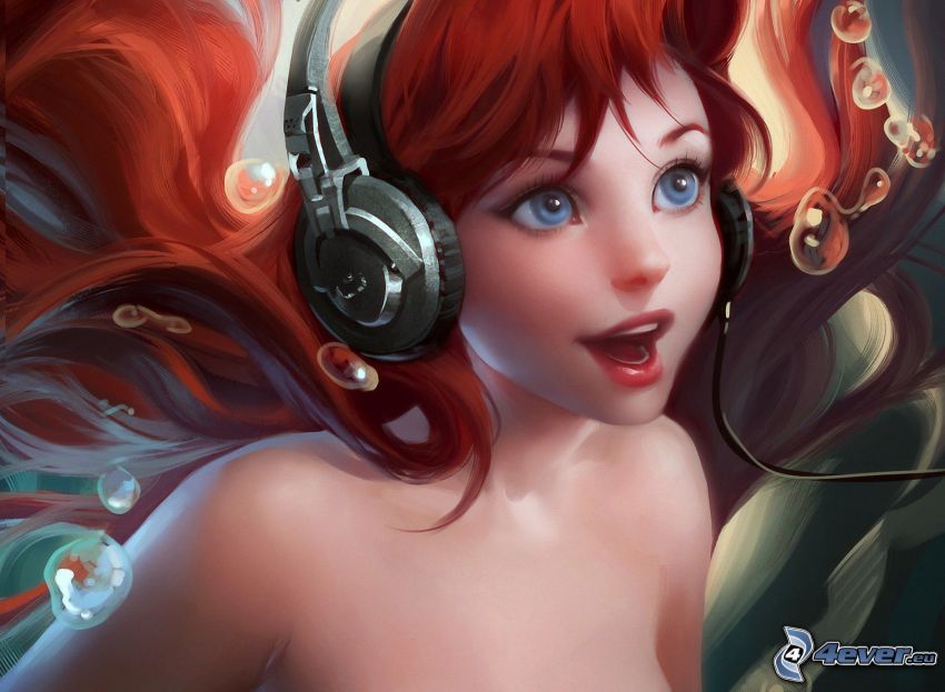 Ariel, girl with headphones