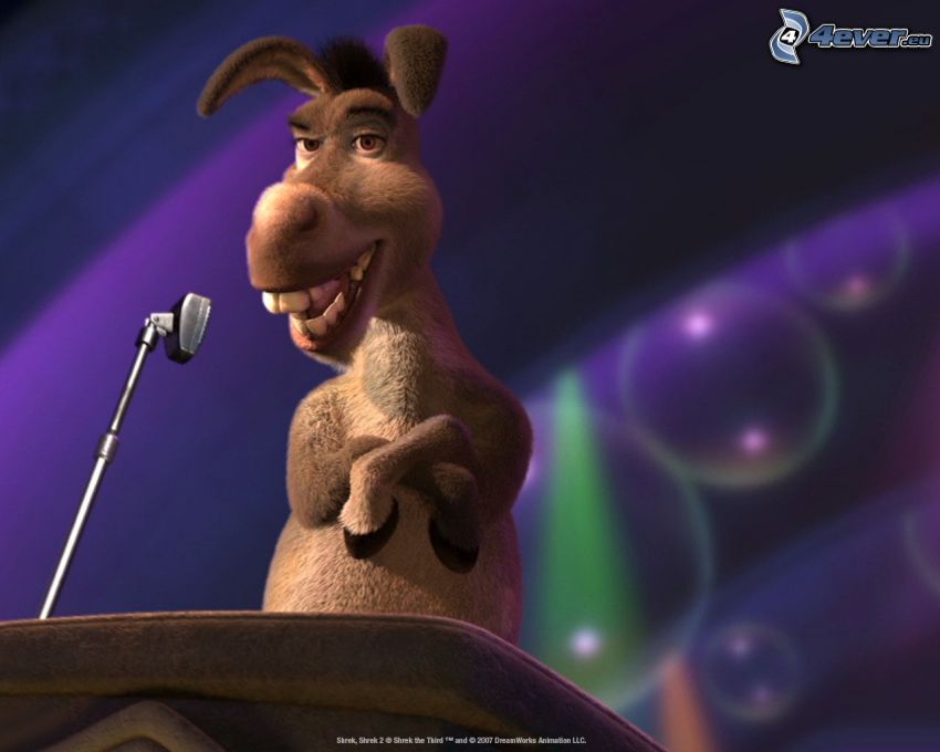 donkey, Shrek 2, microphone