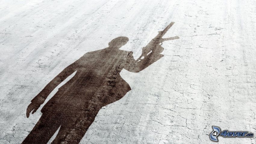 James Bond, silhouette of a man