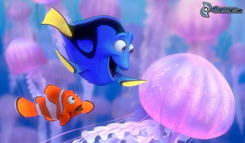 Marlin & Dory, Finding Nemo, jellyfish, fish