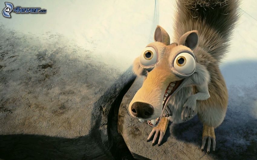 squirrel from the movie Ice Age, Scrat
