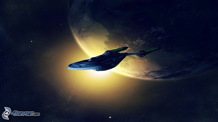 Star Trek, spaceship, planet Earth