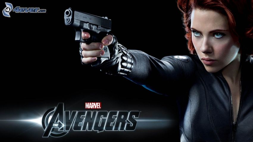 The Avengers, Scarlett Johansson, pistol
