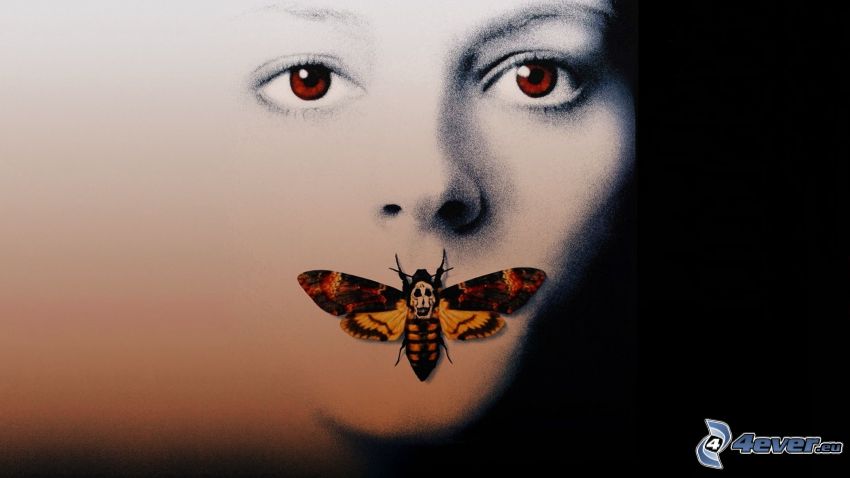 The Silence of the Lambs, face, Death's-head Hawkmoth, butterfly