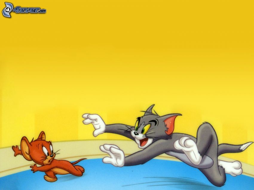 Tom and Jerry, running