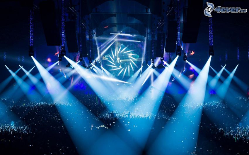 concert, crowd, lights