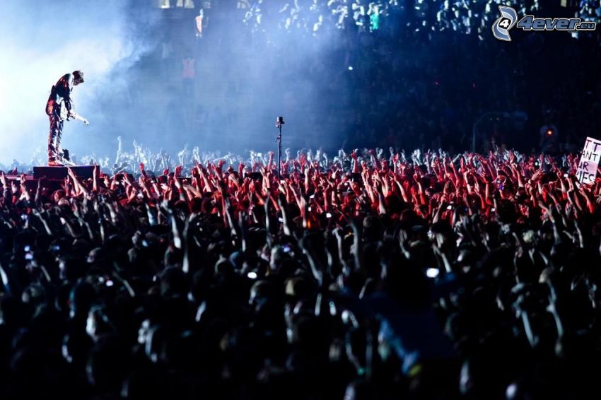 crowd, concert, hands