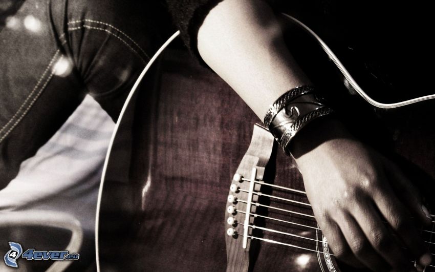 guitar, hand